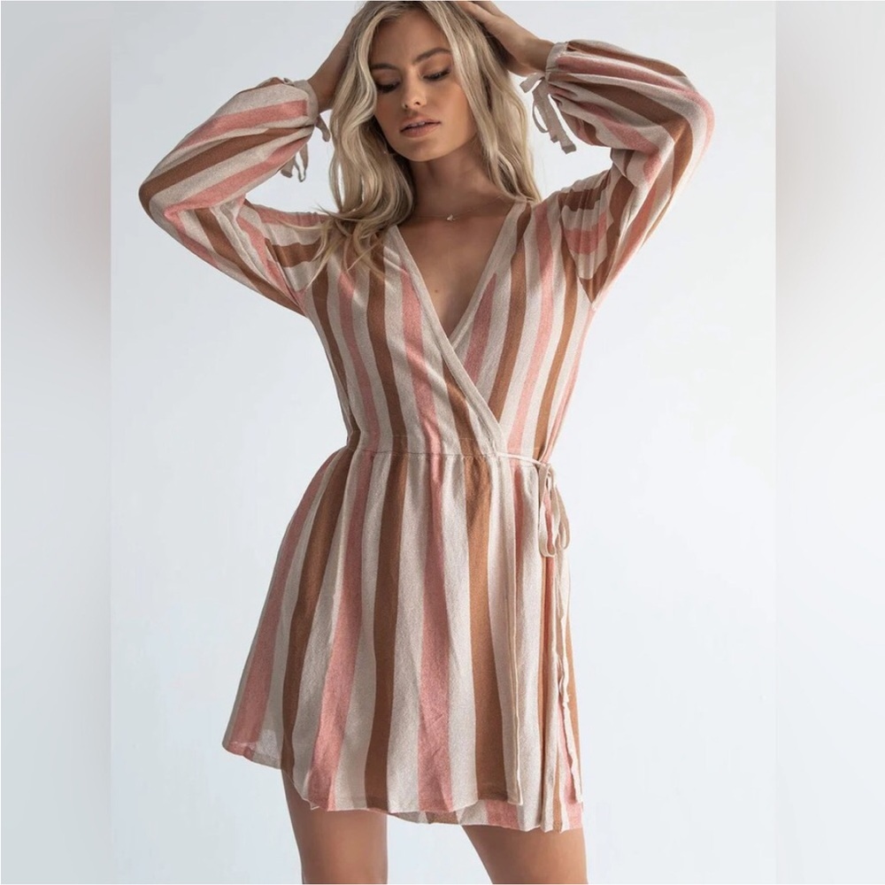 NWOT Princess Polly Chiara Mini Dress Beige Multi  SZ S/M